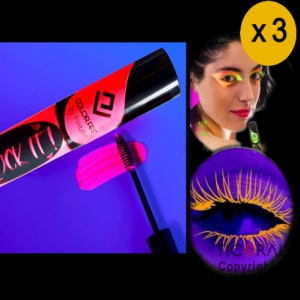 MAQUILLAJE PARA PESTAAS FLUO ROSA 10 GR (PACK X 3 UNID)